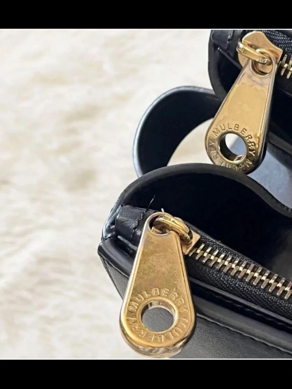 Mulberry Black Leather Bayswater-Style Top-Handle Satchel
